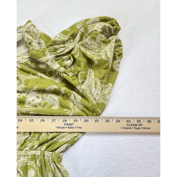 Daily Practice by Anthropologie Sz M Green Floral Paisley Mini‎ Dress Pockets - Picture 7 of 8